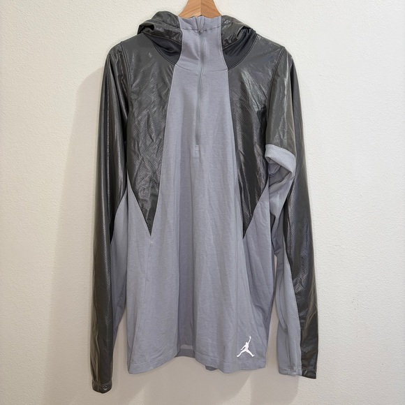 Jordan Training Dri-Fit Fitted 1/4 Zip Pullover Hoodie - TwoTone Gray